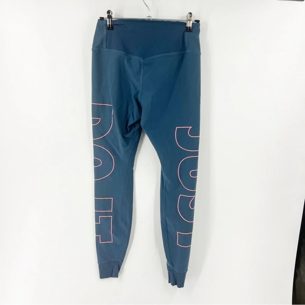 ✅ Nike Women's Size S Dri-Fit Legend Gray Blue Leggings Big Logo Slim Fit 852705
